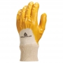 Rękawice robocze powlekane lekkim nitrylem ze ściągaczem żółte NI015